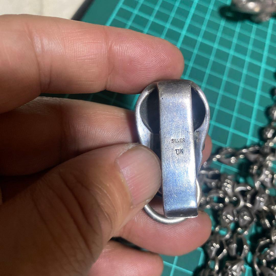 素早い対応925 スカル　ウォレットチェーン　ユリモチーフ　ch クロス