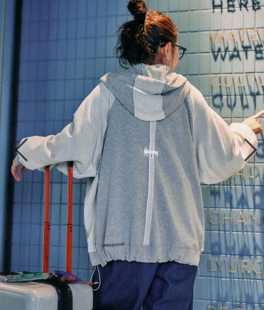 [be with M] ハギパーカー グレー ニコアンド フリーサイズ