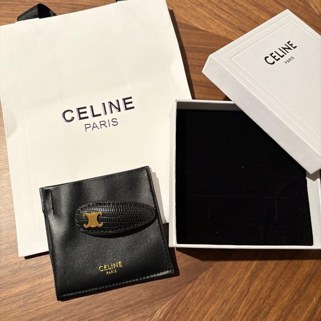 【1度使用のみ】CELINE ヘアクリップ 牛革