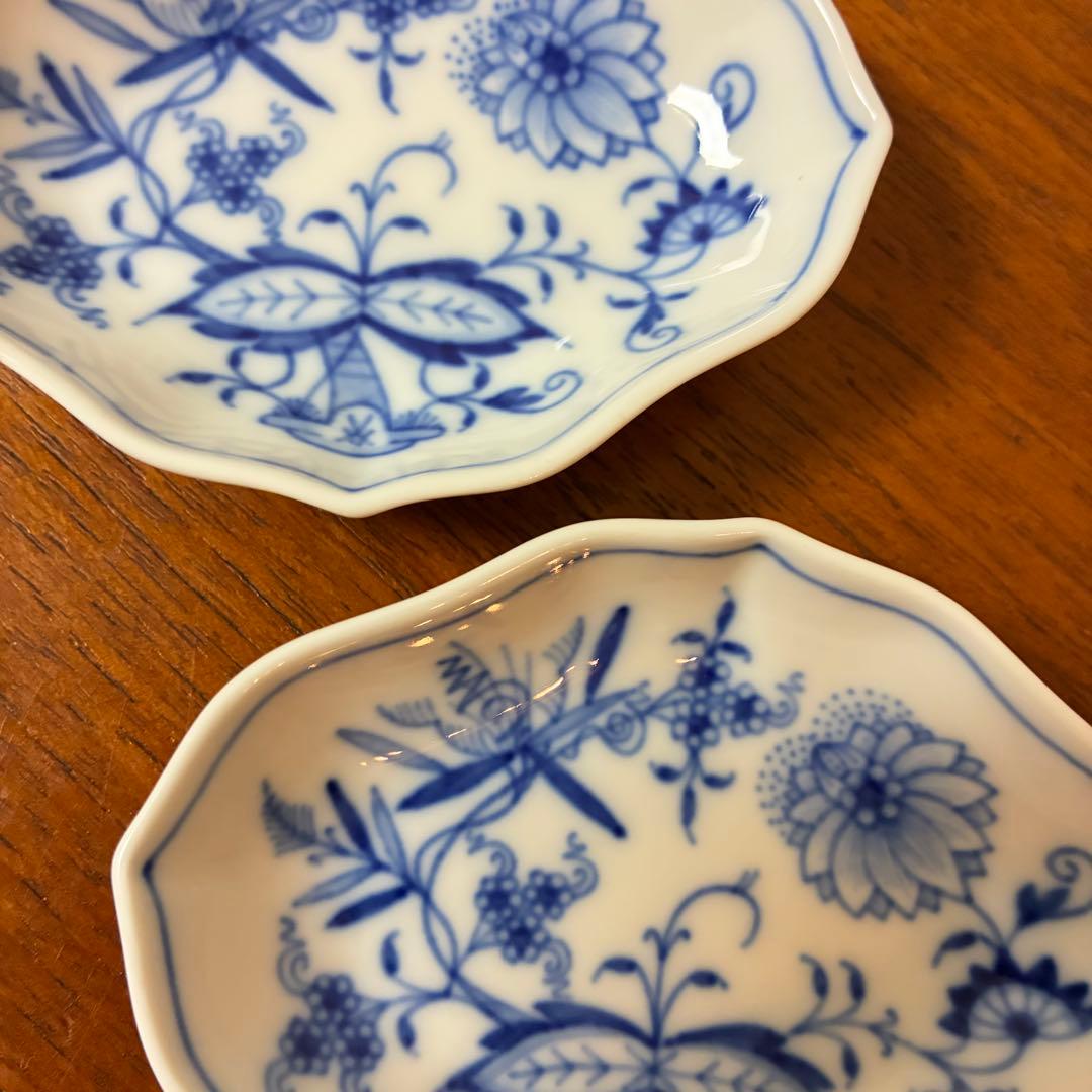 マイセン ブルーオニオン ディッシュ 菱形 小皿 10cm 双剣マーク 1級品