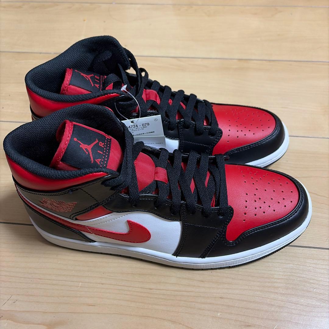 Nike Air Jordan 1 Mid ブラック/レッド/ホワイト