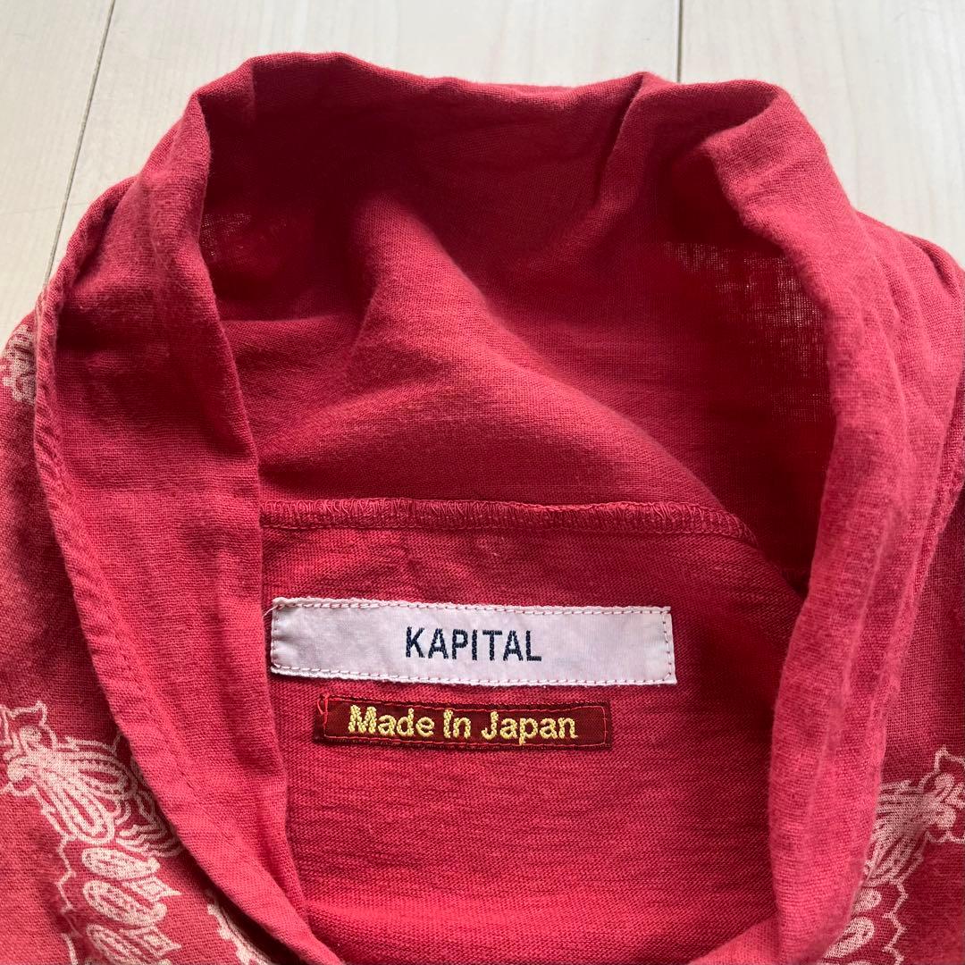 KAPITAL キャピタル ペイズリー ヘンリーネック カットソー XL