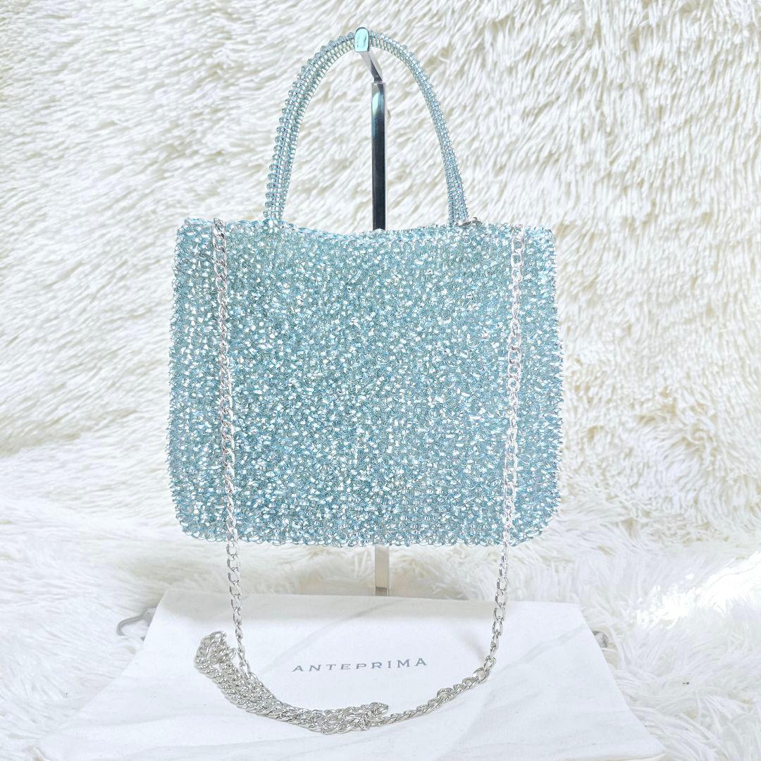 YM様✨アンテプリマ シルバー ブルー ミディアム ショルダーバッグ
