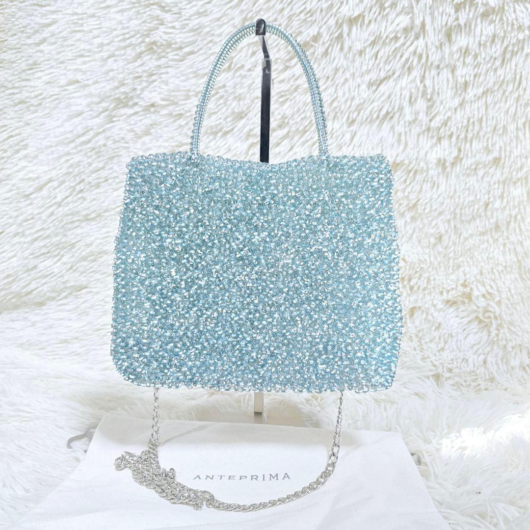 YM様✨アンテプリマ シルバー ブルー ミディアム ショルダーバッグ