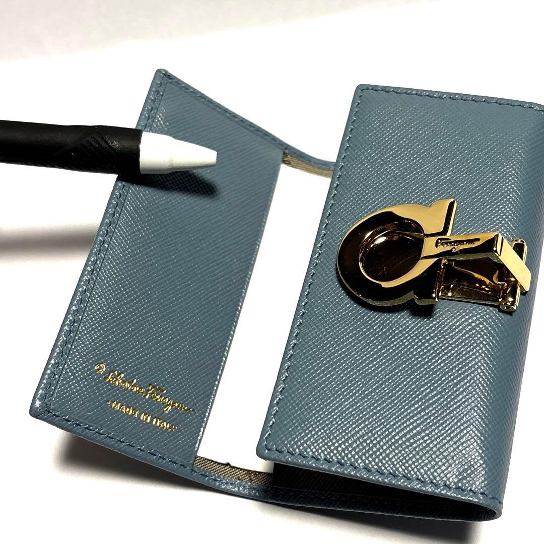 Salvatore Ferragamo フェラガモ キーケース 水色 ガンチーニ