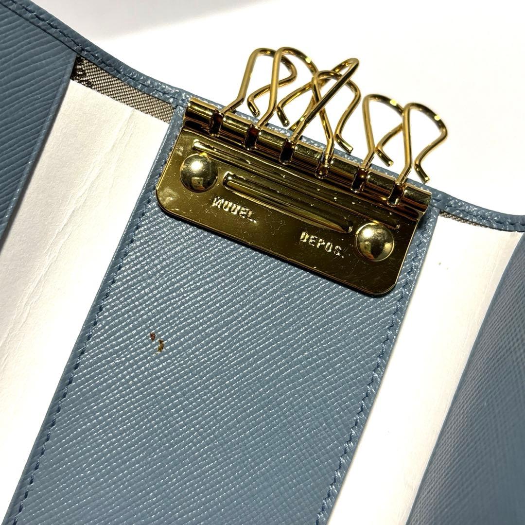 Salvatore Ferragamo フェラガモ キーケース 水色 ガンチーニ