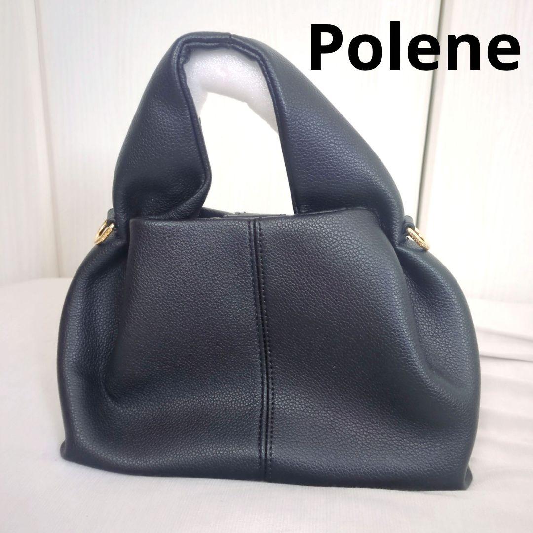 POLÈNE ポレーヌ ヌメロミニバッグ 2way ショルダー ハンド ブラック