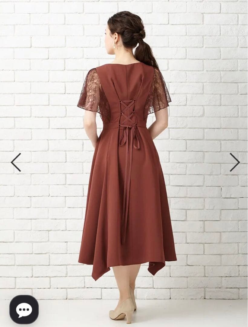 Aimer エメ　イレギュラーヘム・ミモレ丈ドレス パーティードレス　イエベ秋