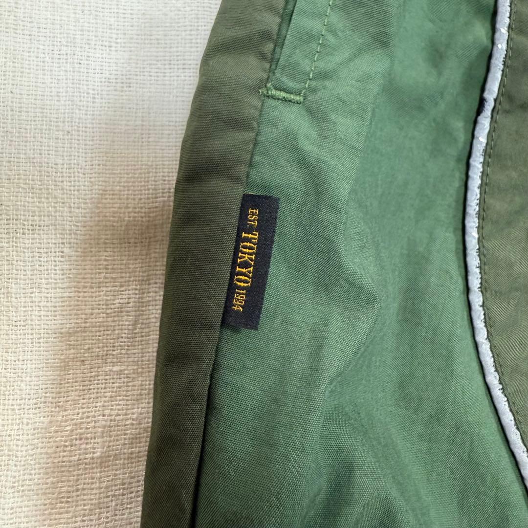 NEIGHBORHOOD WAVES ナイロン トラックパンツ カーキ 緑 S