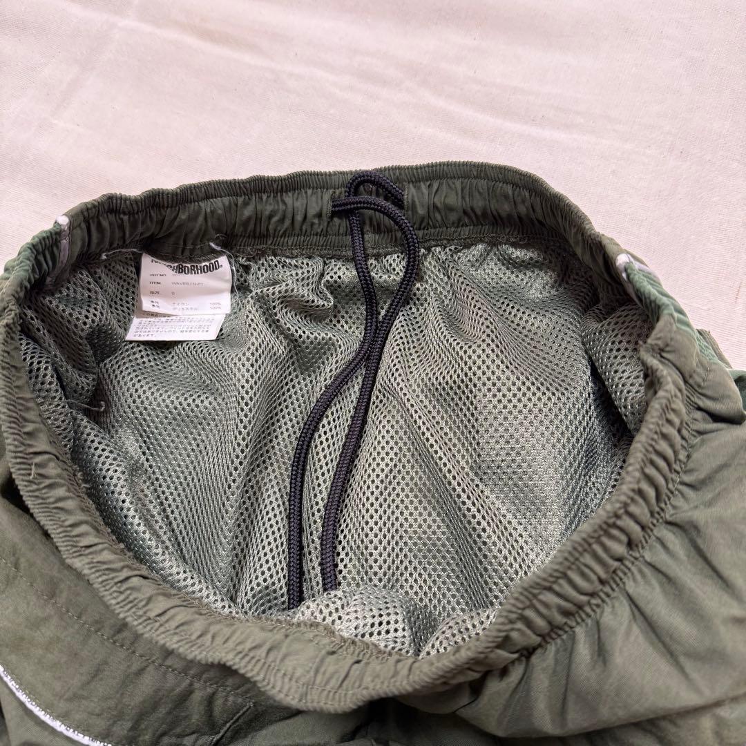 NEIGHBORHOOD WAVES ナイロン トラックパンツ カーキ 緑 S