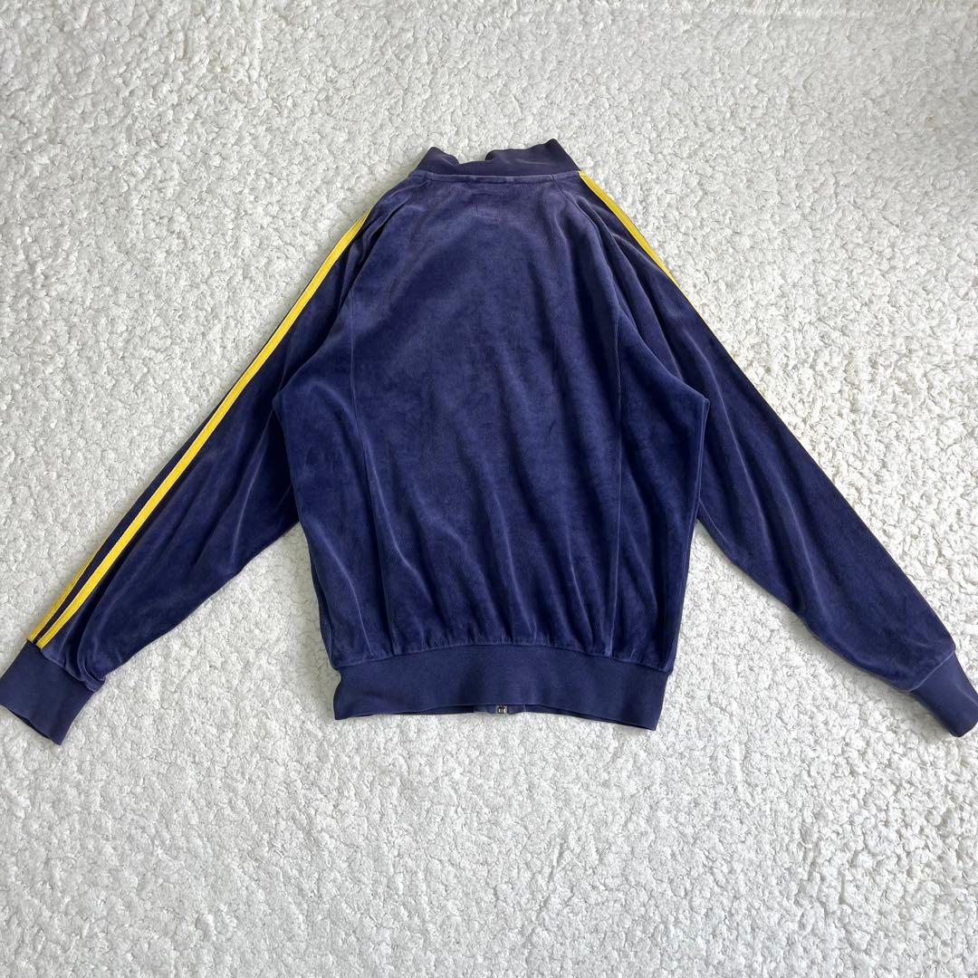 adidas ベロア 万国旗 トラックジャケット ネイビー M ヴィンテージ
