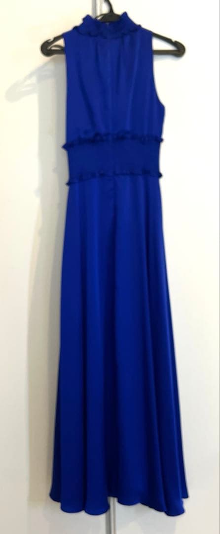 エルケイ　銀座クチュール　ブルーハイネックマキシドレス