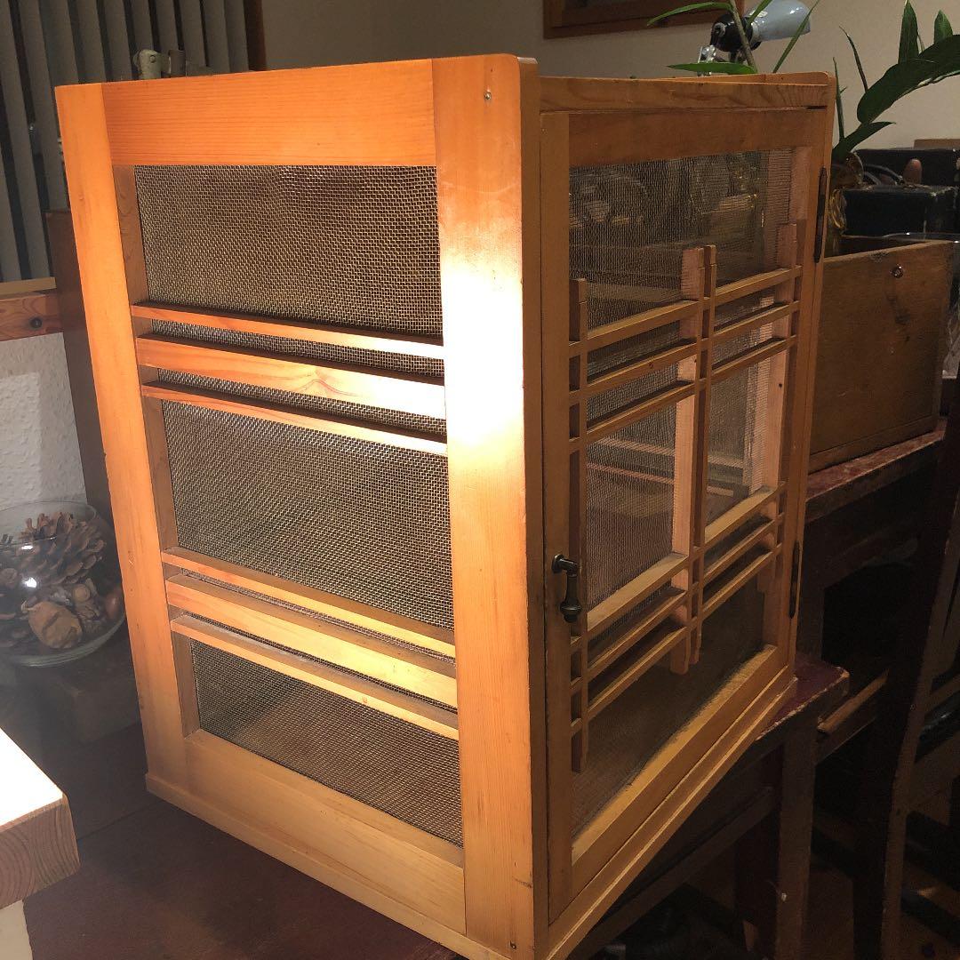 昭和レトロ　アンティーク　古道具　ヴィンテージ 網戸　戸棚　キャビネット　水屋