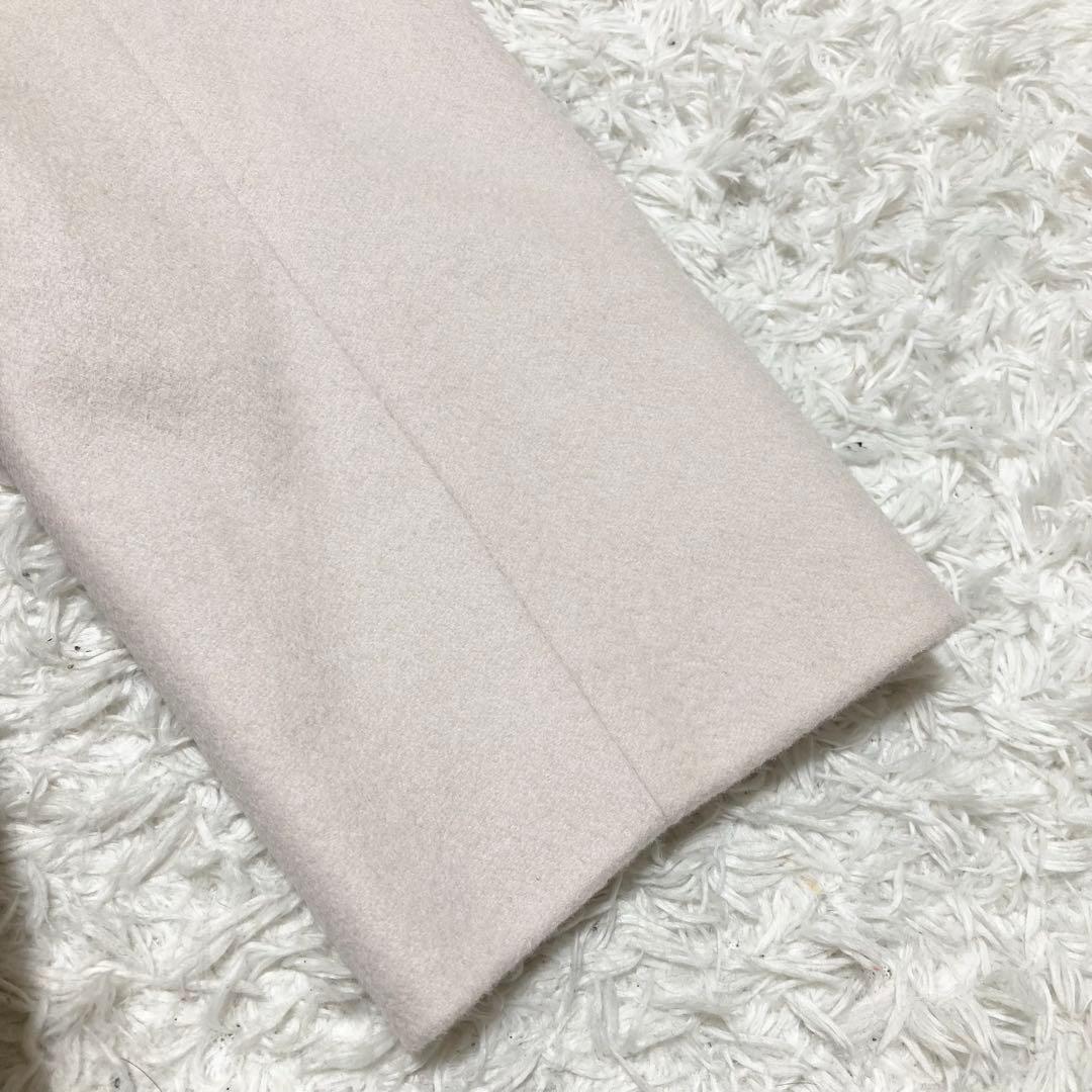 美品♡ 23区 ウールカシミヤビーバー ノーカラー コート ピンクベージュ40