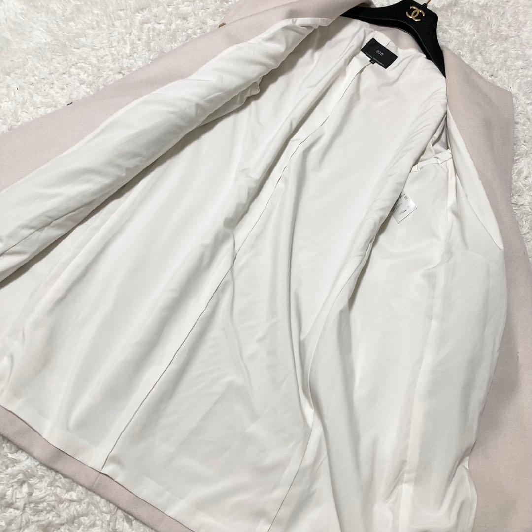 美品♡ 23区 ウールカシミヤビーバー ノーカラー コート ピンクベージュ40