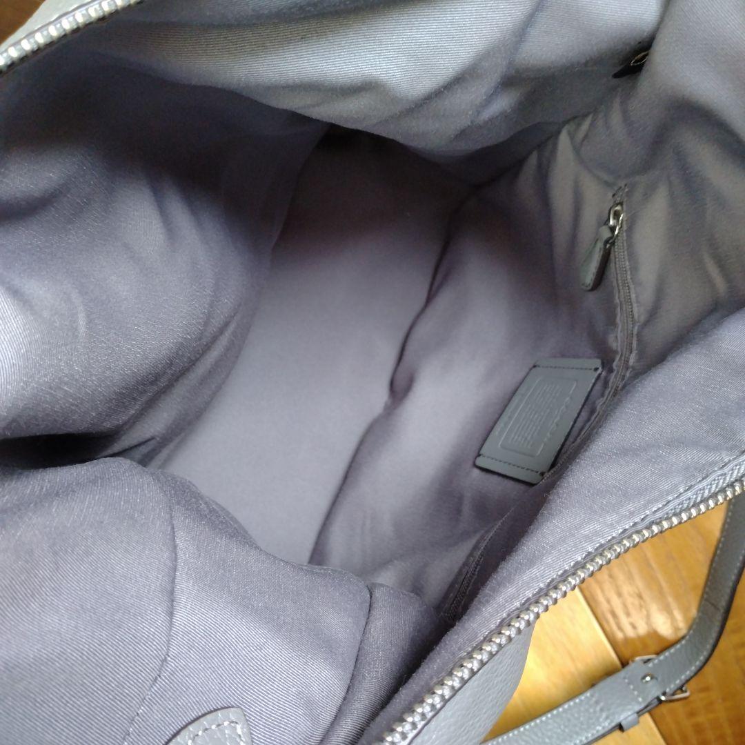 COACH レザーペニーショルダーバッグ 2Way　グレー　レザースウェード切替