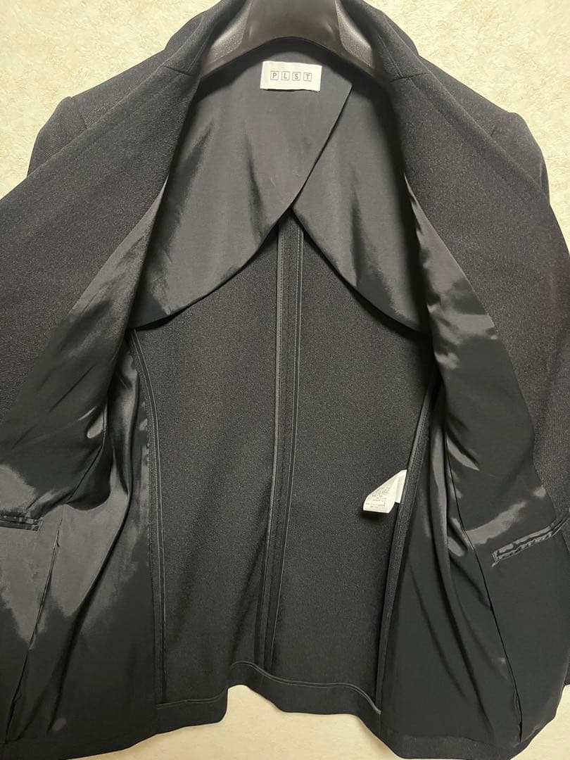 PLST ブラック テーラードジャケット ダブルブレスト