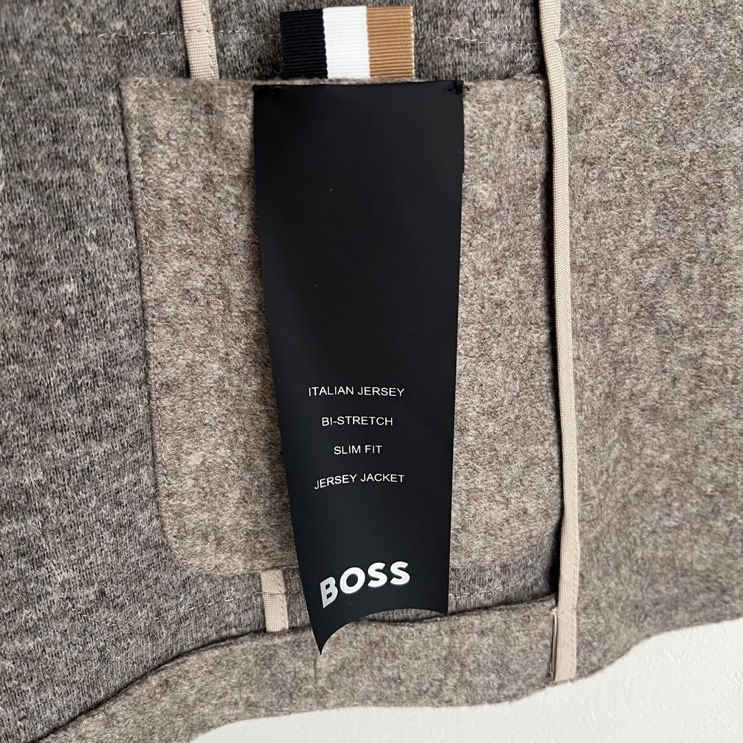 【極美品✨】ヒューゴボス　テーラード　ストレッチ　ジャージー　グレージュ　46