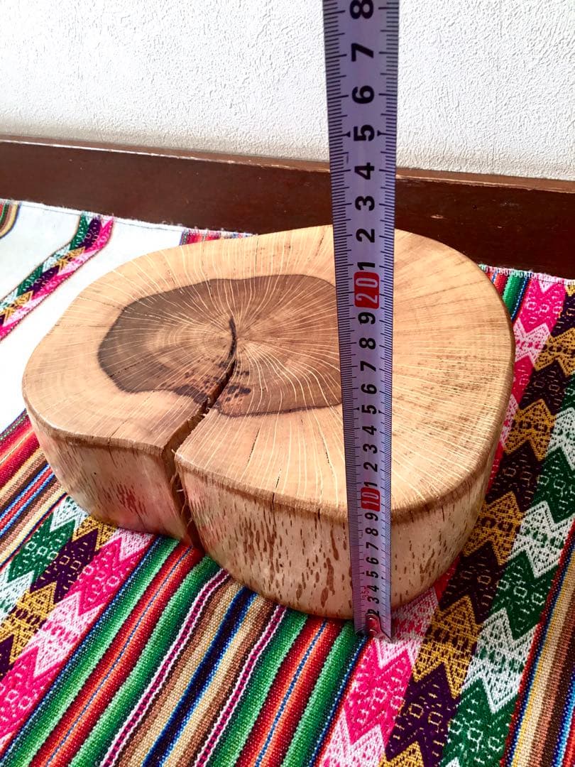 完売 天然樫の木で作成【表は森を感じられるミニちゃぶ台！裏は薪割り台に！】