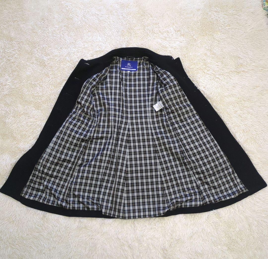極美品❤バーバリー ブルーレーベル ウールアンゴラコートチェック裏地ブラック