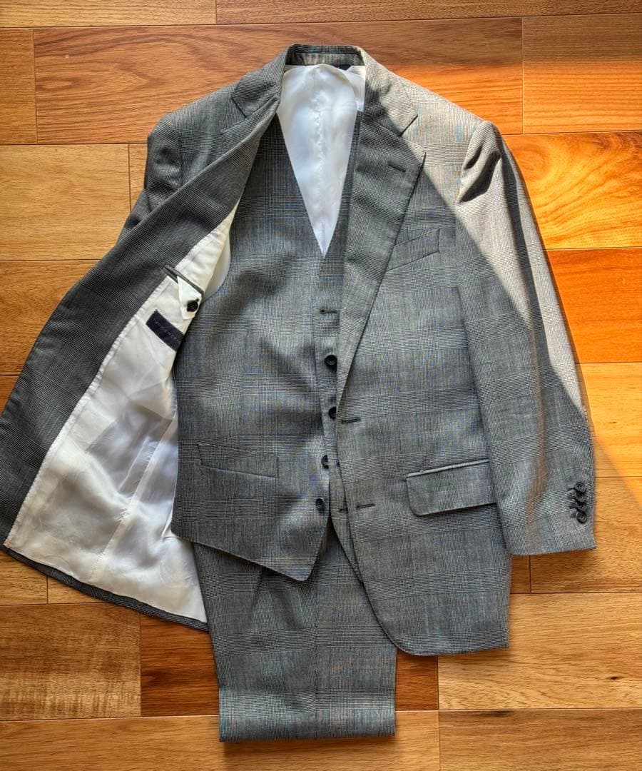 THOM SWEENEY トムスィニー グレーグレンチェック スリーピーススーツ