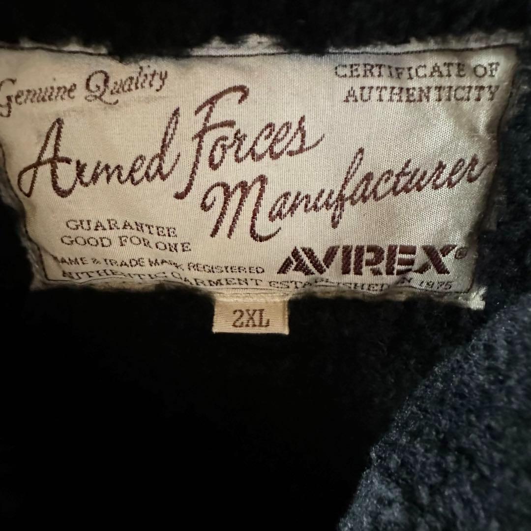 美品 AVIREX ムートン コンビ ボマージャケット フライトジャケット 黒