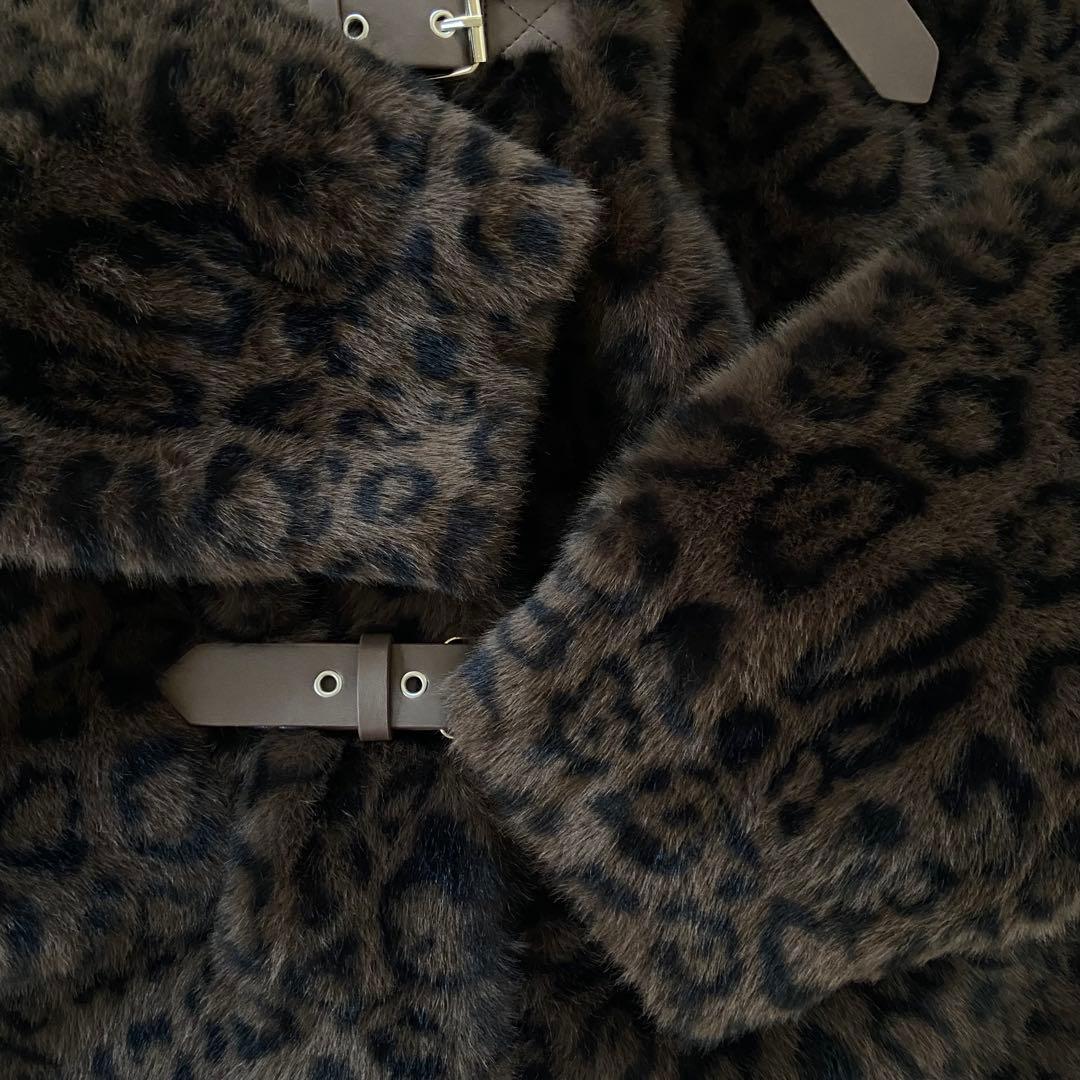 me+em select レオパードボリュームファーコート