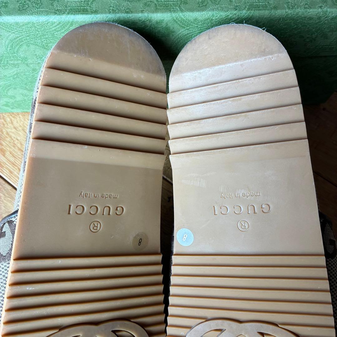 GUCCI ビックロゴ サンダル 美中古 8 グッチ 箱付 プラットホーム