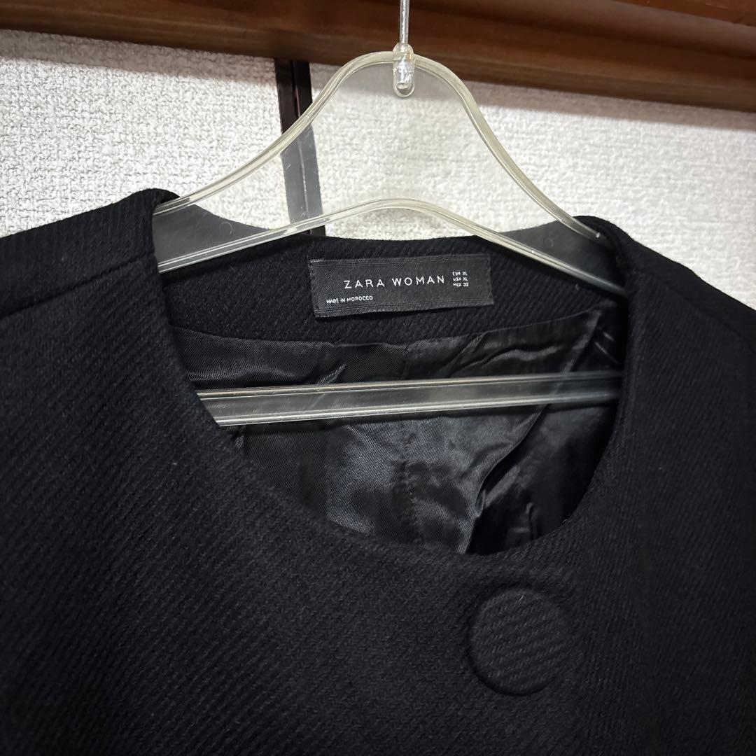 ZARA ケープ コート　ポンチョ ブラック XL