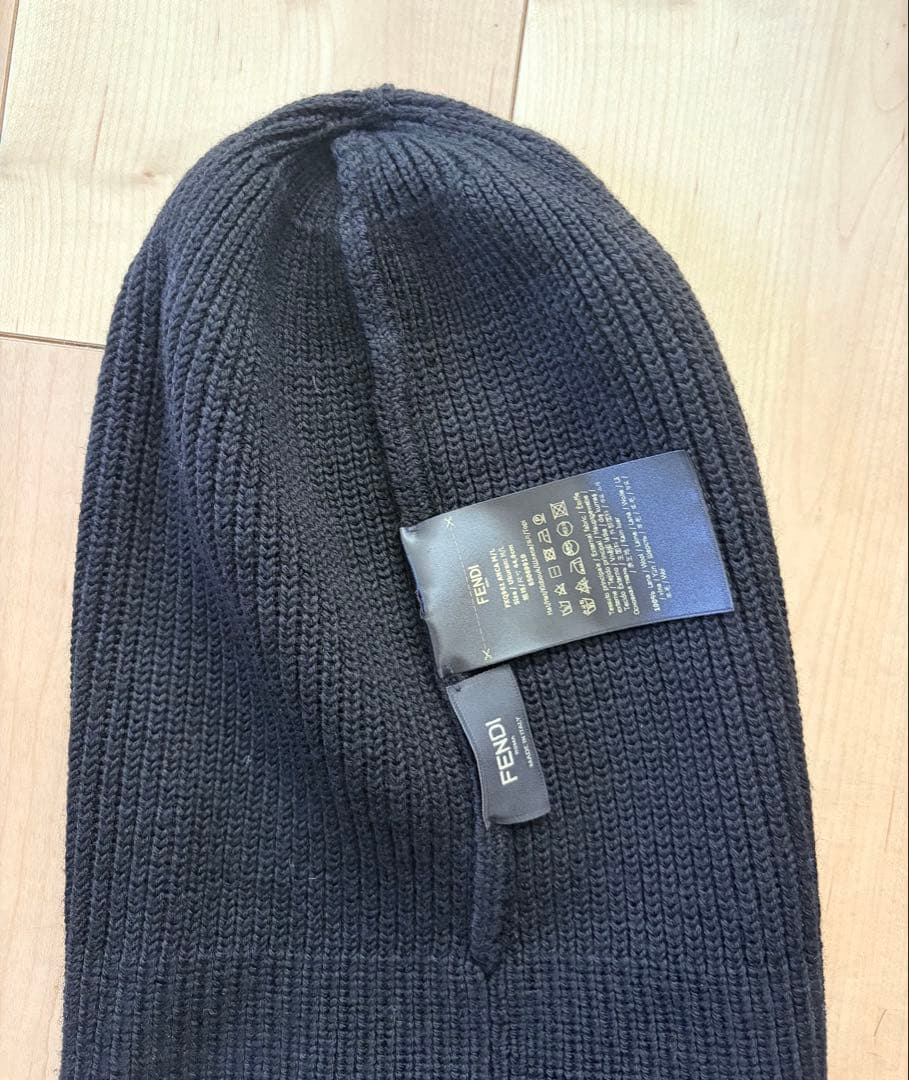 【未使用】FENDI フェンディ バゲットビーニーニット帽　ブラック