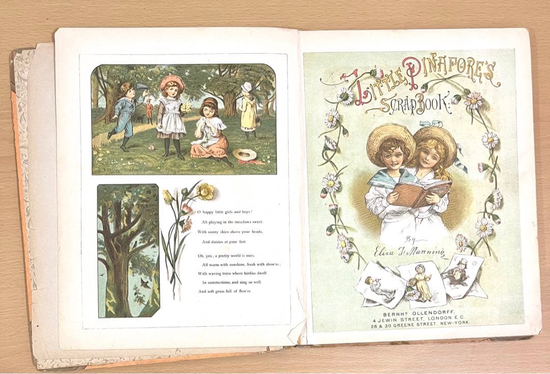 No228希少 アンティーク 古書 洋書 絵本 ビクトリアン 塗り絵 児童書