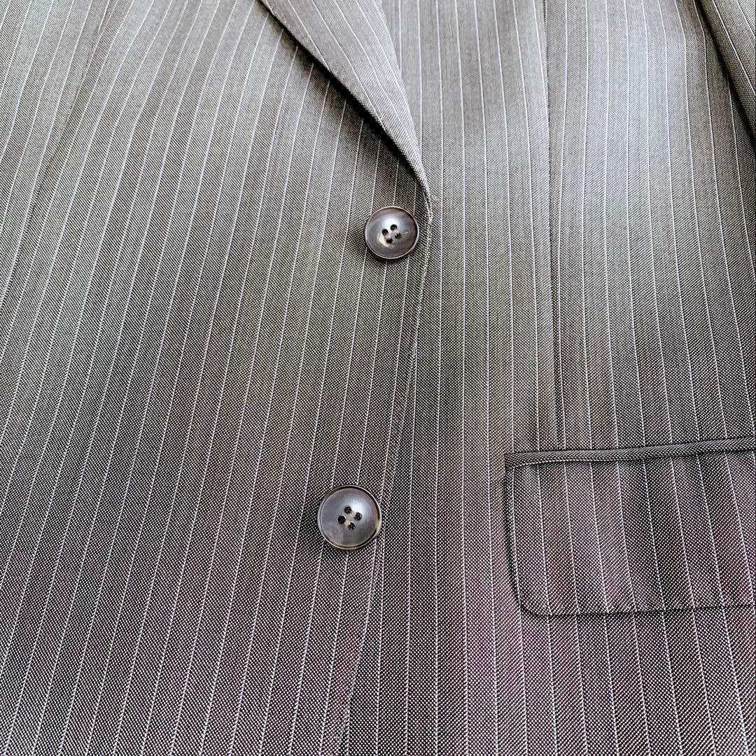 【ヨッシー】ほぼ未使用 グッチ シルク混 ピンストライプスーツ