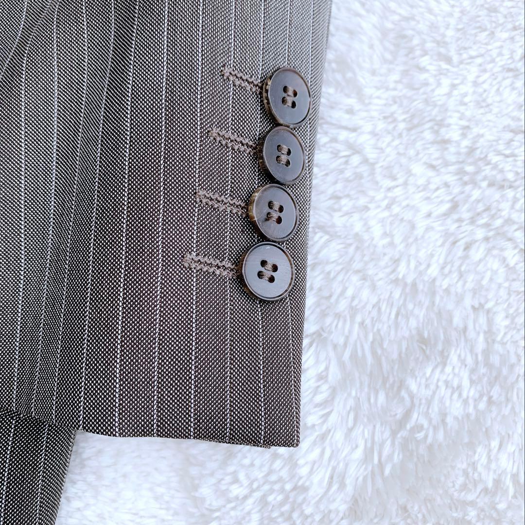 【ヨッシー】ほぼ未使用 グッチ シルク混 ピンストライプスーツ