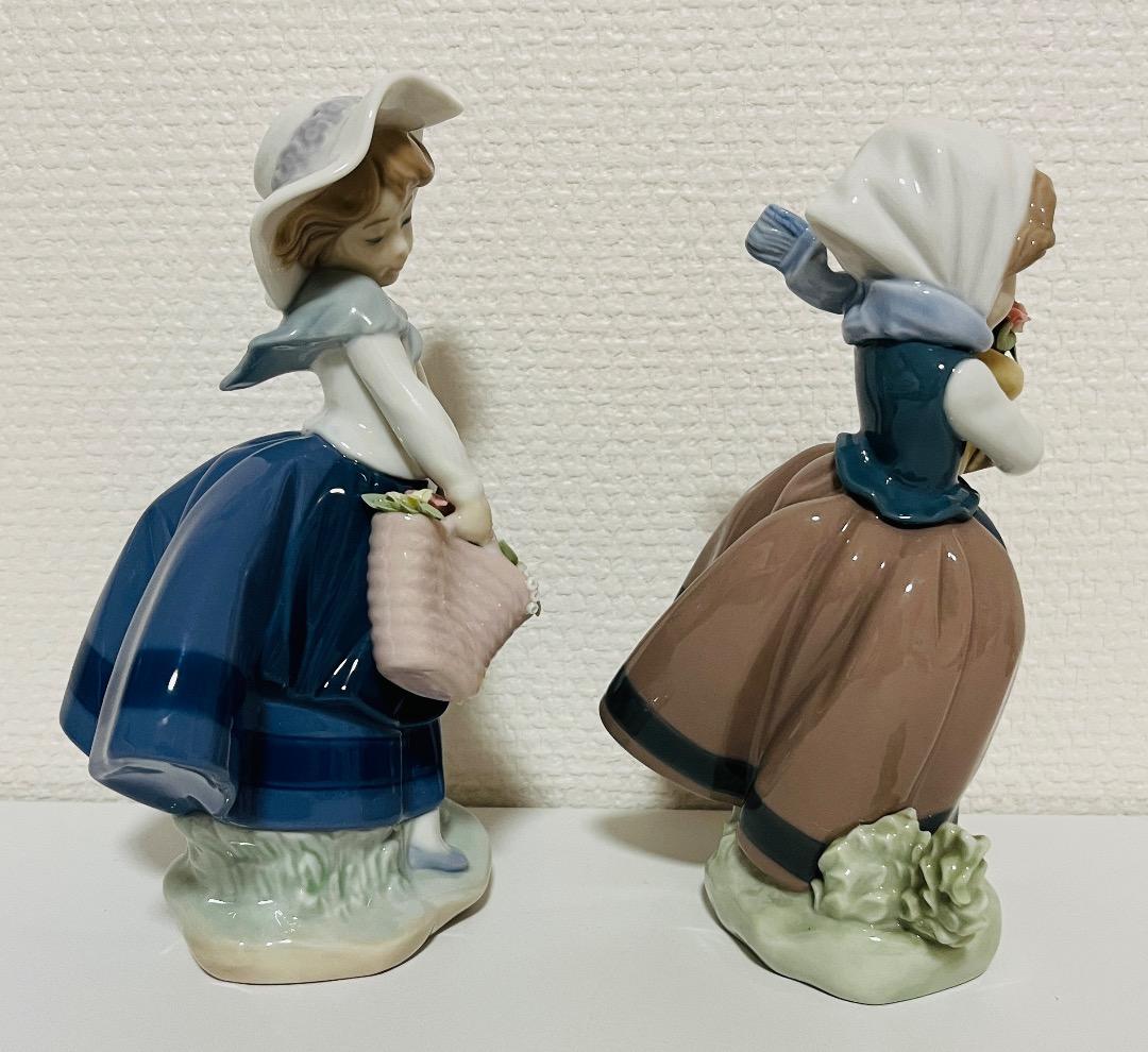 【美品】LLADROリアドロ「きれいな花ばかり」「花を持つ美少女」