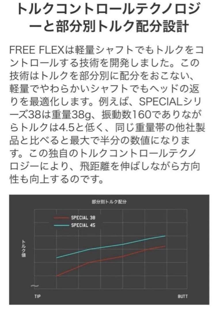 【新品】フリーフレックス　FreeFlex DR SPECIALシャフト