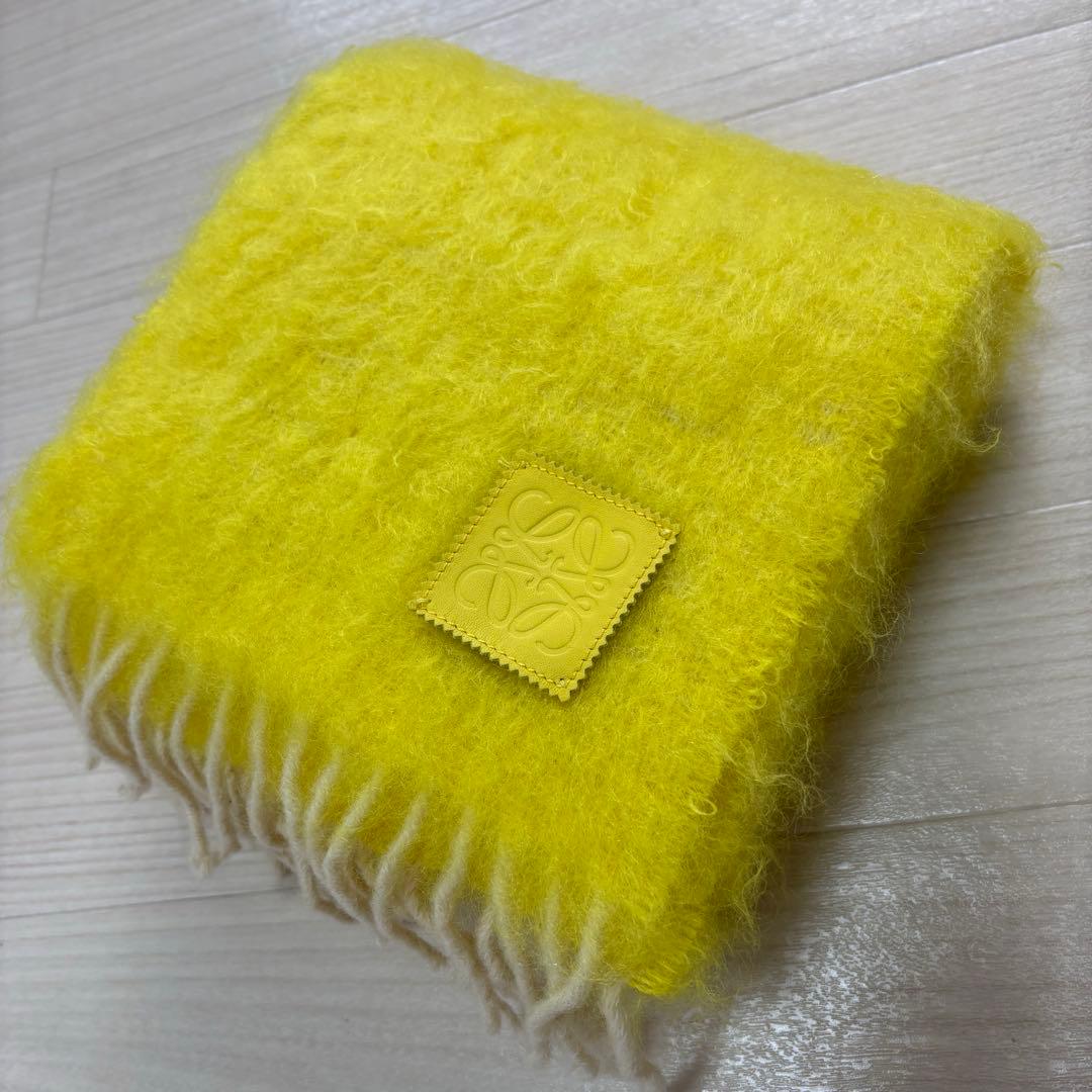 LOEWE ロエベ モヘアウールブレンド マフラー ストール アナグラムパッチ付