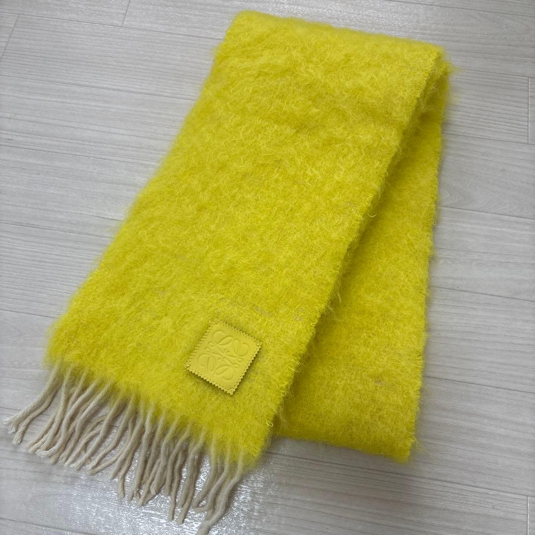 LOEWE ロエベ モヘアウールブレンド マフラー ストール アナグラムパッチ付