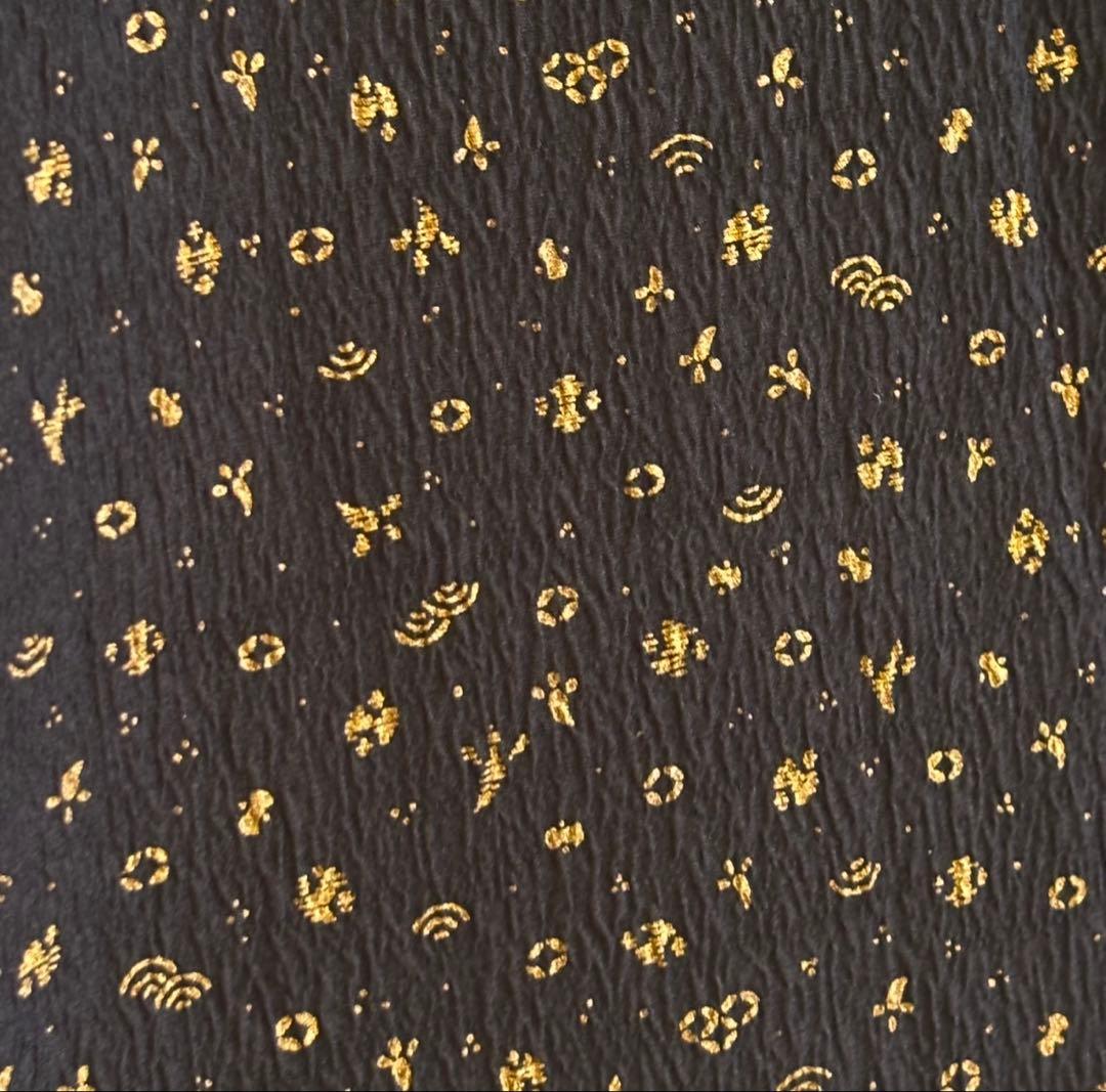 C- 408▲tall size 正絹　黒地　辻ヶ花付け下げ訪問着　丈168cm