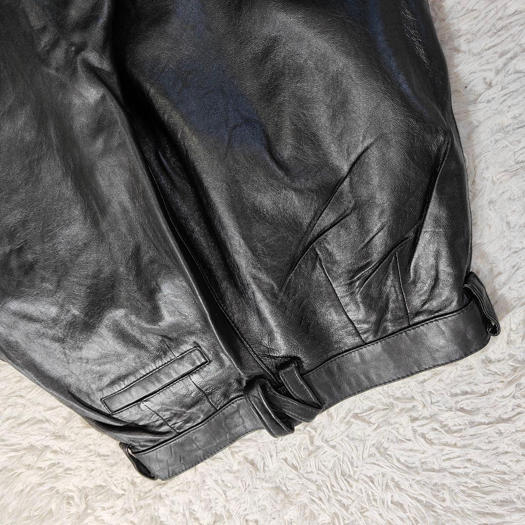 DESTREZZA CABRI 　本革　革パン　羊革　レザーパンツ　黒　大きい