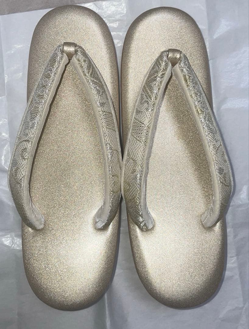 紗織 正装用 草履バッグセット 帯地 日本製 パールトーン加工　三枚芯草履