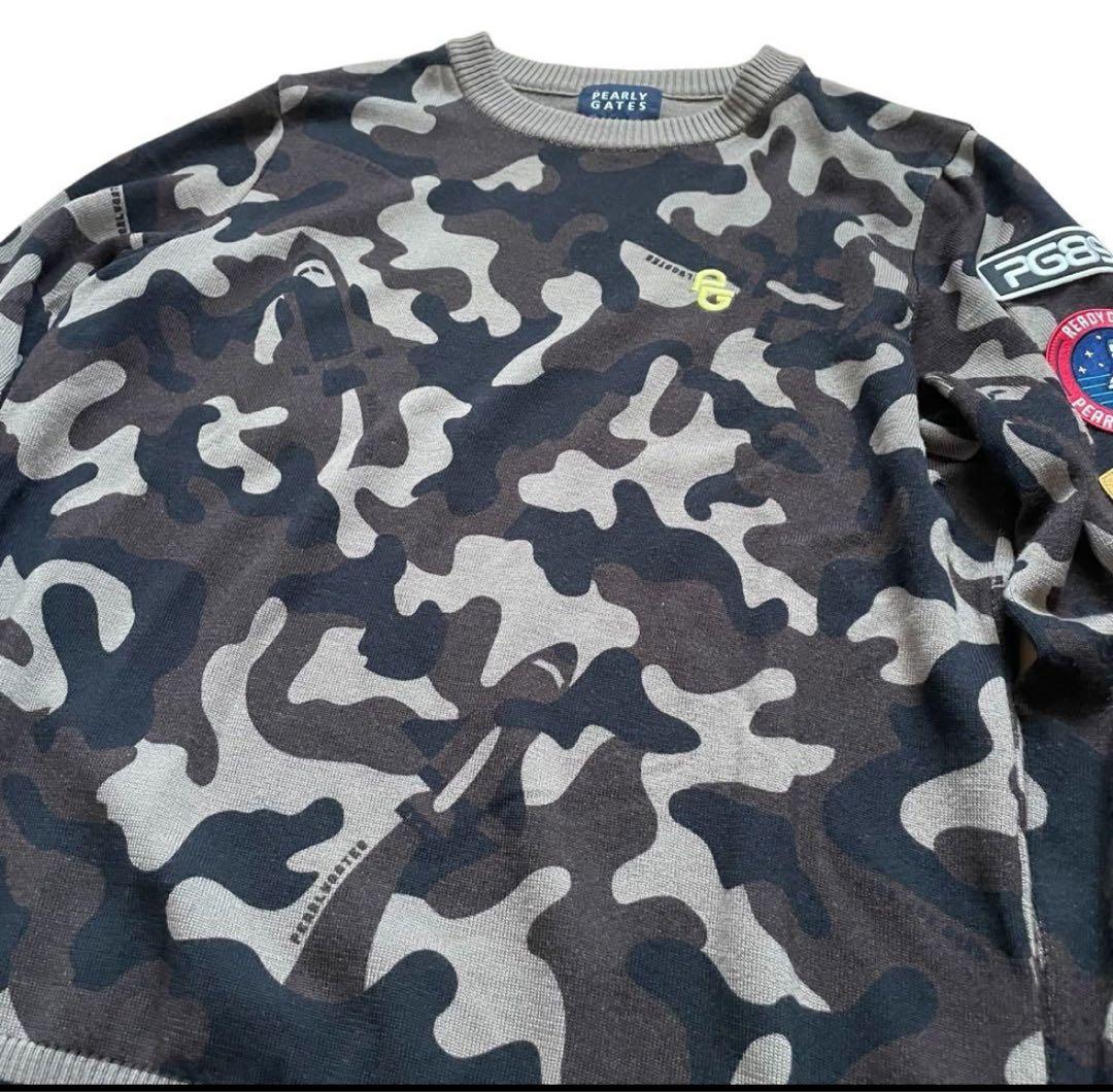 PEARLY GATES ゴルフセーター ニット カモフラ 迷彩 ワッペン
