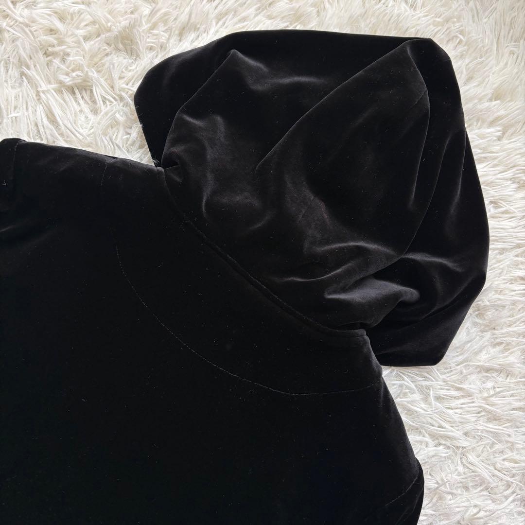 未使用級 20年♡フォクシー ベロアノアール パーカー クロップド ダブルジップ