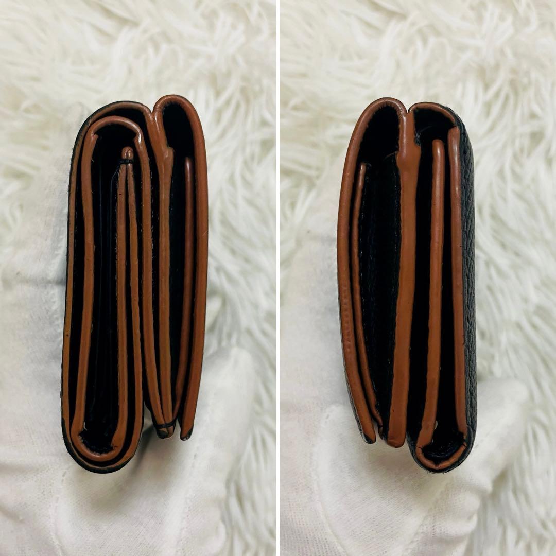 極美✨付属完備✨ロエベ 三つ折り財布 トライフォールド レザー ブラック