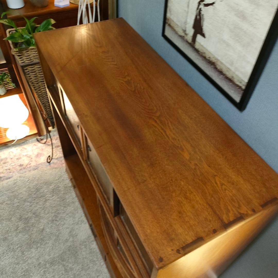 昭和レトロ和製アンティーク透かし彫り茶箪笥