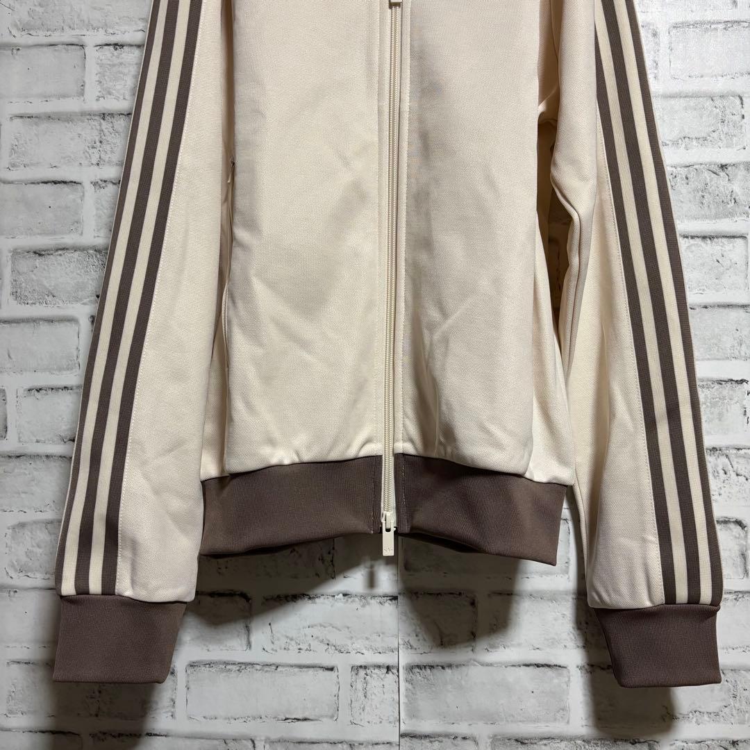 希少4XL⭐️新品 adidasトラックジャケット 刺繍 ベージュ×モカブラウン