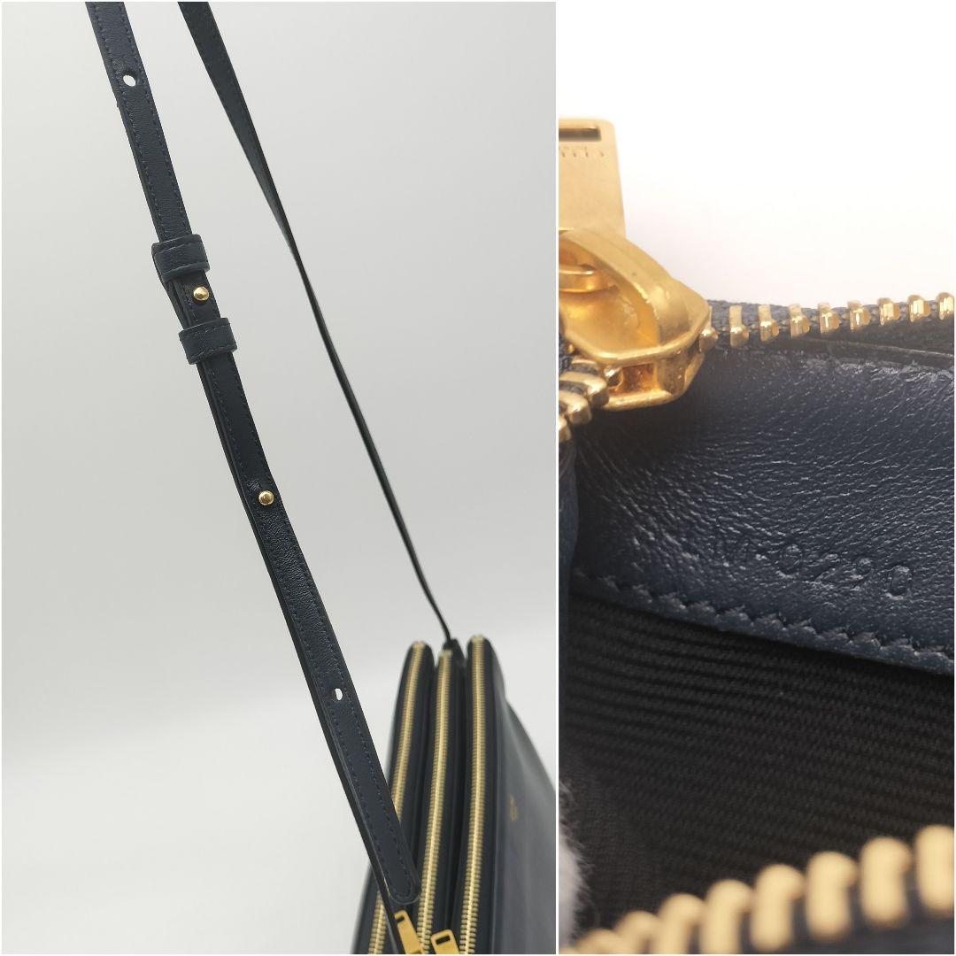 極美品✨セリーヌ　ショルダーバッグ　ネイビー　新ロゴ
