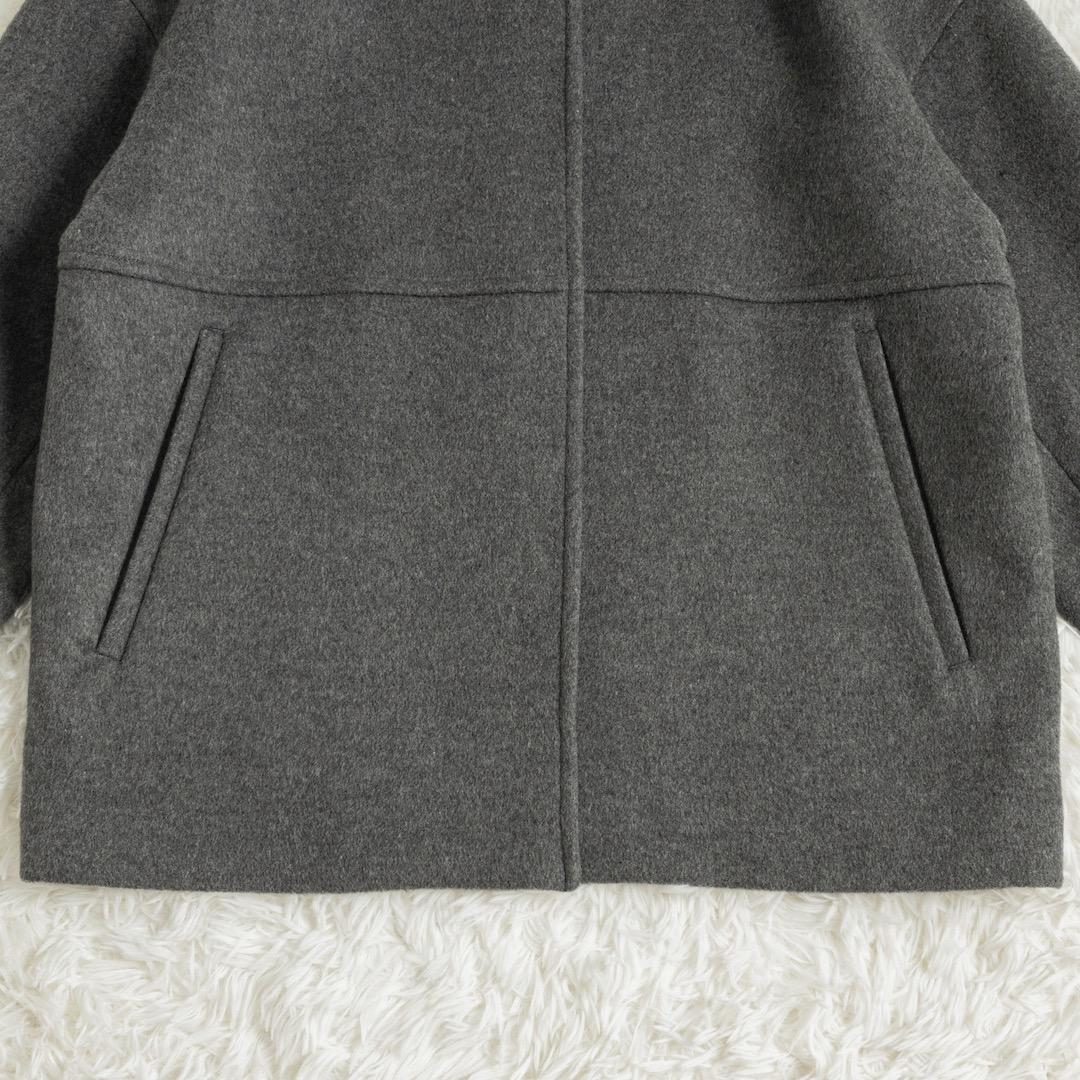 未使用 ジャーナルスタンダード スーパー140ビーバーノーカラーショートコート