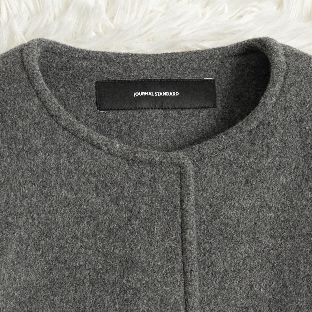未使用 ジャーナルスタンダード スーパー140ビーバーノーカラーショートコート