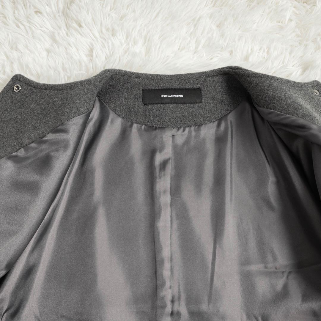 未使用 ジャーナルスタンダード スーパー140ビーバーノーカラーショートコート