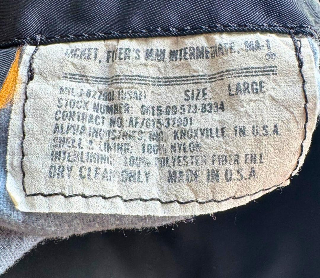 ALPHA INDUSTRIES 80s MA-1 フライトジャケット USA製